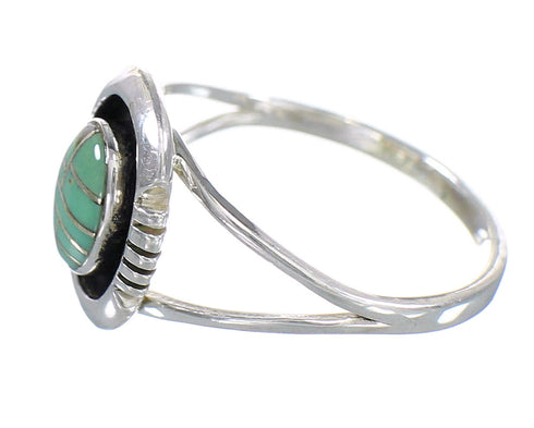 Southwest Sterling Silver And Turquoise Ring Size 8-1/4 RX60087