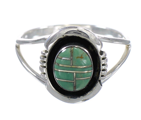 Turquoise Inlay Sterling Silver Ring Size 4-3/4 RX60131