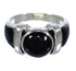 Southwest Genuine Sterling Silver And Jet Ring Size 6 VX59794
