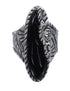 Jet And Authentic Sterling Silver Ring Size 8-1/4 VX59866