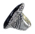 Jet And Authentic Sterling Silver Ring Size 8-1/4 VX59866