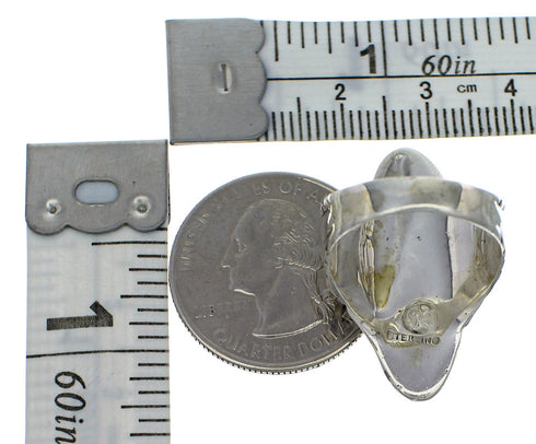 Southwest Genuine Sterling Silver And Jet Jewelry Ring Size 6 VX59855