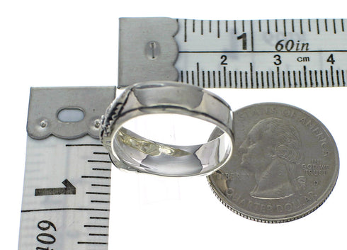 Genuine Sterling Silver Jet Flower Jewelry Ring Size 8-1/4 VX59987