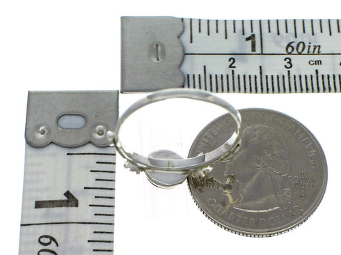 Jet And Sterling Silver Flower Southwest Jewelry Ring Size 7-1/4 VX60032