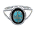 Southwest Turquoise Inlay Sterling Silver Ring Size 5-3/4 MX59876