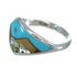 Southwestern Native American Village Design Sterling Silver Multicolor Ring Size 5-1/2 YX77902