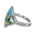 Southwest Sterling Silver And Multicolor Native American Pueblo Design Ring Size 6-1/4 YX78002