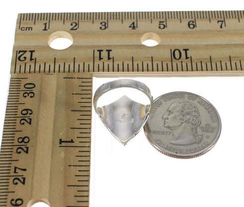 Multicolor Inlay Native American Pueblo Sterling Silver Design Ring Size 4-3/4 YX78185