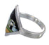 Multicolor Inlay Silver Native American Village Design Southwest Ring Size 7-1/2 YX78214