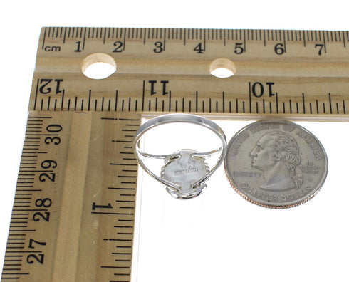 Southwest Authentic Sterling Silver Lapis And Opal Inlay Ring Size 8-1/4 WX61102
