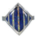 Lapis And Opal Inlay Jewelry Southwestern Silver Ring Size 7-1/4 WX61617