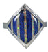Lapis And Opal Inlay Jewelry Southwestern Sterling Silver Ring Size 6-1/4 WX61609