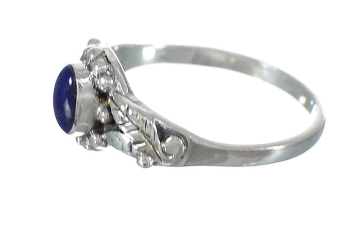 Lapis Authentic Sterling Silver Leaf Southwest Ring Size 7-1/4 WX61692