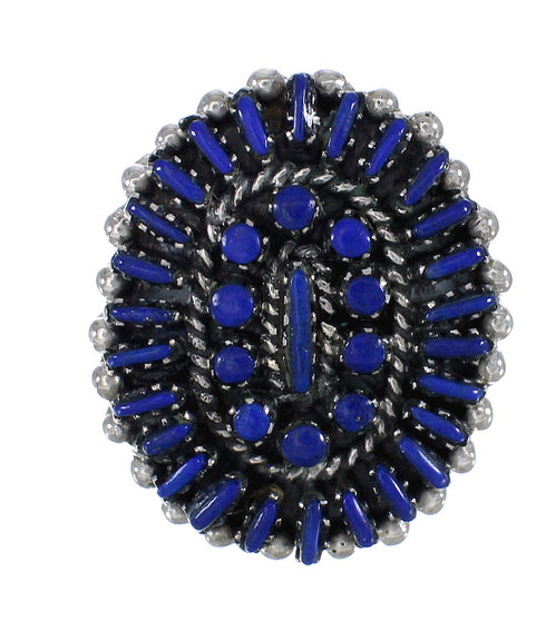 Lapis And Sterling Silver Needlepoint Southwestern Ring Size 4-3/4 WX61888