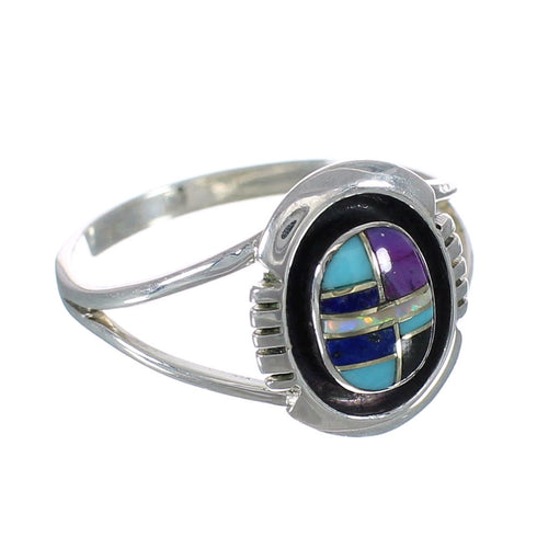 Multicolor Silver Southwest Jewelry Ring Size 8 MX60276
