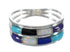 Genuine Sterling Silver Multicolor Inlay Ring Size 6-1/4 MX60339