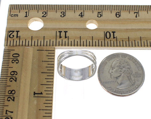 Genuine Sterling Silver Multicolor Inlay Ring Size 6-1/4 MX60339