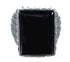Jet And Sterling Silver Southwest Ring Size 11-1/2 WX60236