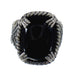 Jet And Sterling Silver Southwestern Jewelry Ring Size 6-3/4 WX60442