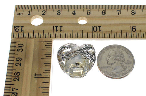 Sterling Silver Jewelry Southwestern Jet Ring Size 8-1/4 WX60589