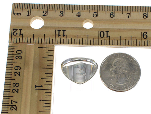 Jet And Mother Of Pearl Southwestern Silver Ring Size 6-1/4 WX60686