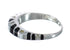 Mother Of Pearl And Jet Inlay Southwest Silver Ring Size 7-3/4 WX60796