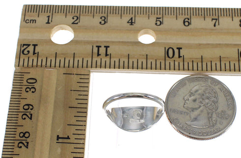 Jet And Mother Of Pearl Sterling Silver Southwest Ring Size 4-1/2 FX92412