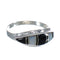 Mother Of Pearl And Jet Sterling Silver Ring Size 8-1/4 RX92506