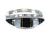 Southwestern Sterling Silver Jet Mother Of Pearl Ring Size 7-1/4 RX92501