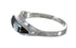 Southwestern Sterling Silver Jet Mother Of Pearl Ring Size 7-1/4 RX92501