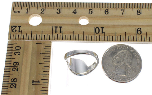 Jet And Mother Of Pearl Sterling Silver Ring Size 8-1/2 FX92502