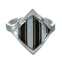 Jet Mother Of Pearl Genuine Sterling Silver Ring Size 7-1/2 RX92556