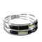 Genuine Sterling Silver Jet And Yellow Mother Of Pearl Ring Size 5-1/4 RX92563