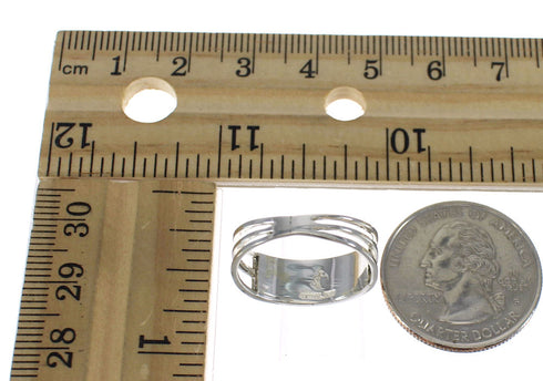 Mother Of Pearl Jet Genuine Sterling Silver Ring Size 7-1/4 RX92573