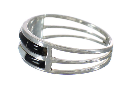 Mother Of Pearl Jet Genuine Sterling Silver Ring Size 5-3/4 RX92588
