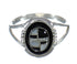 Jet And Mother Of Pearl Sterling Silver Ring Size 5-1/2 FX92517