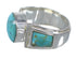 Sterling Silver Southwestern Turquoise Ring Size 7-1/2 QX79242