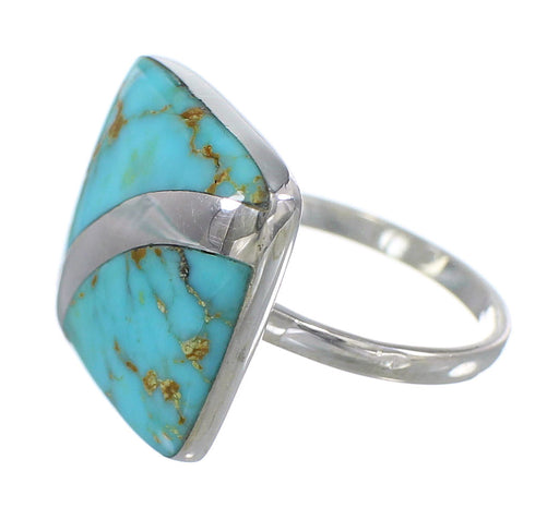 Sterling Silver Turquoise Southwestern Ring Size 7 AX79587