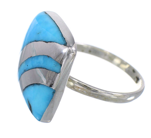 Silver Turquoise Southwestern Ring Size 8-3/4 QX79314