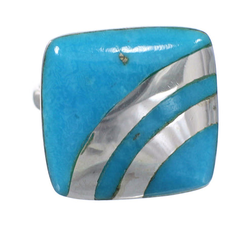 Authentic Sterling Silver Turquoise Southwestern Ring Size 5-1/2 QX79322