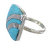 Southwestern Turquoise Silver Ring Size 5-1/4 QX79330