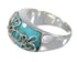 Authentic Sterling Silver Turquoise Inlay Southwest Ring Size 4-1/2 AX79627