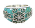 Southwest Turquoise Inlay Silver Ring Size 5-1/2 X79641