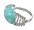 Genuine Sterling Silver Southwest Turquoise Jewelry Ring Size 6-1/2 QX79397