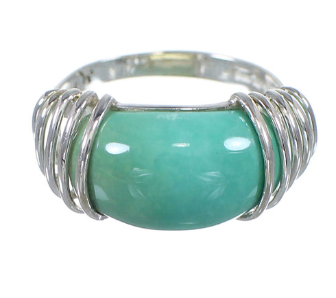 Southwest Genuine Sterling Silver Turquoise Jewelry Ring Size 6-1/2 QX79412