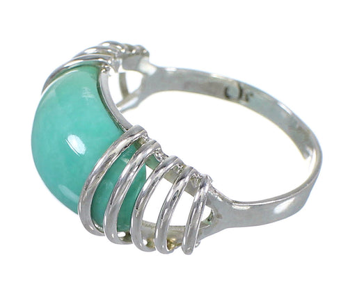 Southwest Genuine Sterling Silver Turquoise Jewelry Ring Size 6-1/2 QX79412
