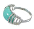 Southwest Genuine Sterling Silver Turquoise Jewelry Ring Size 6-1/2 QX79412