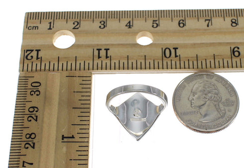 Southwest Multicolor Inlay Authentic Sterling Silver Ring Size 6-1/4 MX60892