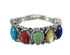 Southwest Genuine Sterling Silver Multicolor Ring Size 7-3/4 MX60924