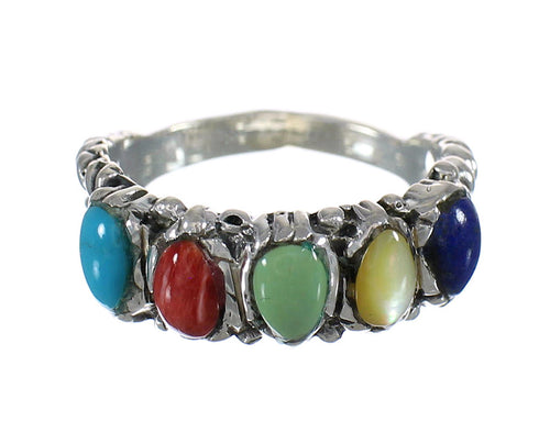 Silver Multicolor Jewelry Ring Size 6-1/2 MX60914